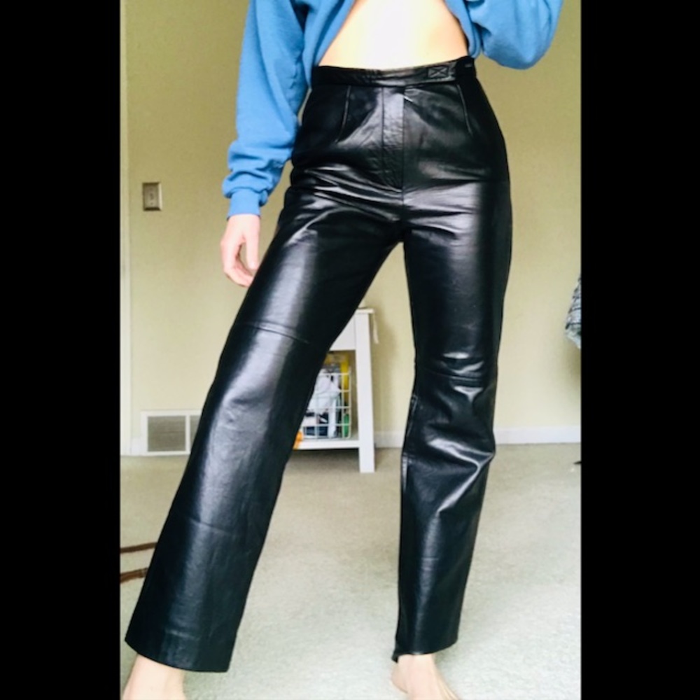 Vintage high waisted leather pants